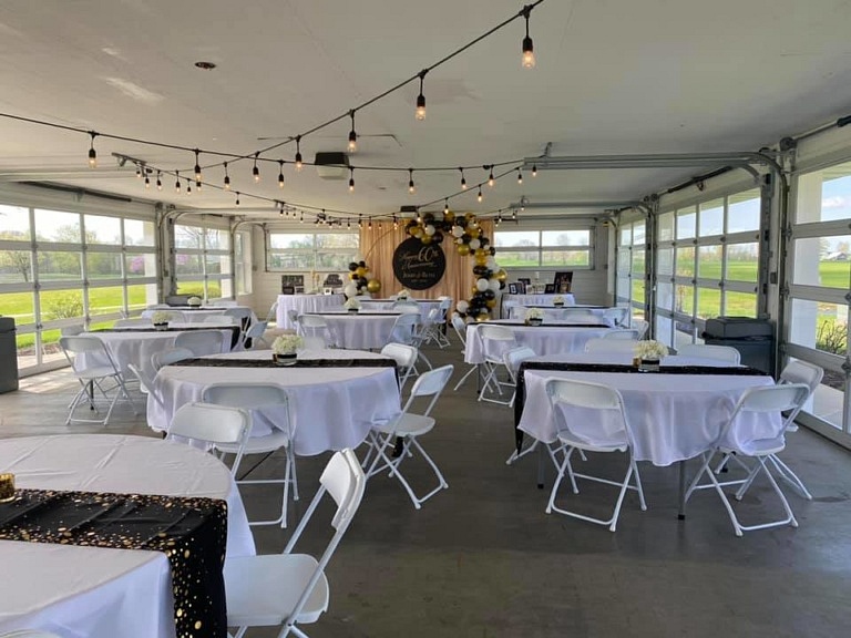 Outdoor banquet seating